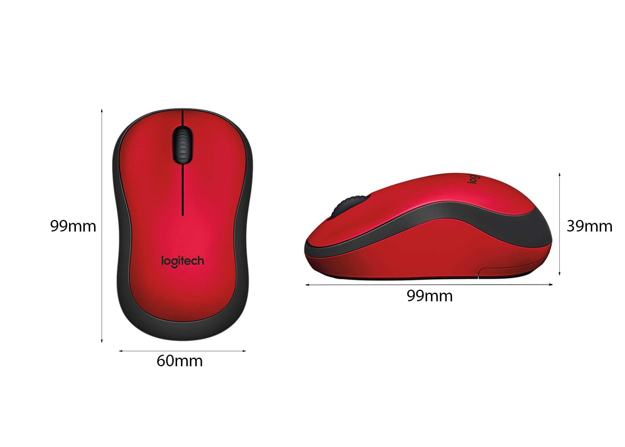Chuột không dây Logitech M221 màu đỏ (2)